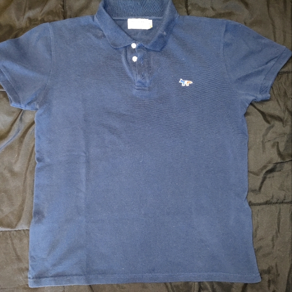 Maison Kitsune Med Blue Polo